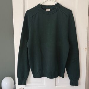 J. Crew Dark Green Crewneck Sweater